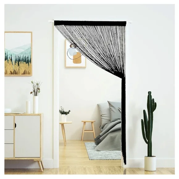 YaoYue Beaded String Curtain Black - Picture 2 of 8